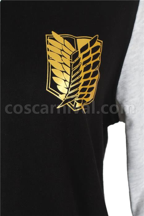 Titan Mikasa Ackerman 블랙 골든 코스프레 의상에 대한 공격