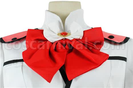 Binan Koukou Chikyuu Bouei Bu Love! Batlava Scarlet Cosplay Costume, hem detail