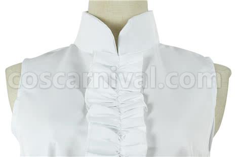 Binan Koukou Chikyuu Bouei Bu Love! Batlava Scarlet Cosplay Costume, collar detail