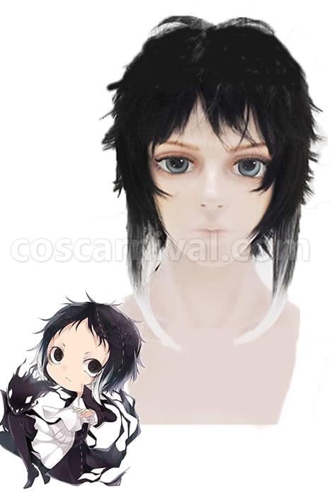 bungo stray dogs akutagawa ryunosuke black mixed white short wigs costume