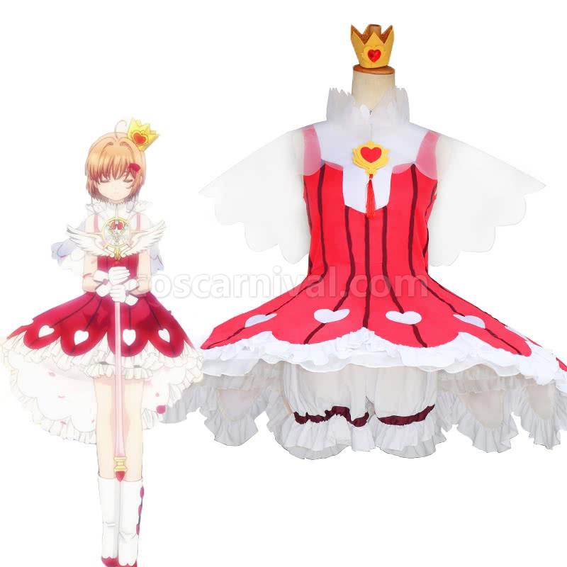 Cardcaptor Clear Card Sakura Sakura Kinomoto OP2 Rose Heart Fighting Dress Custom Costumes