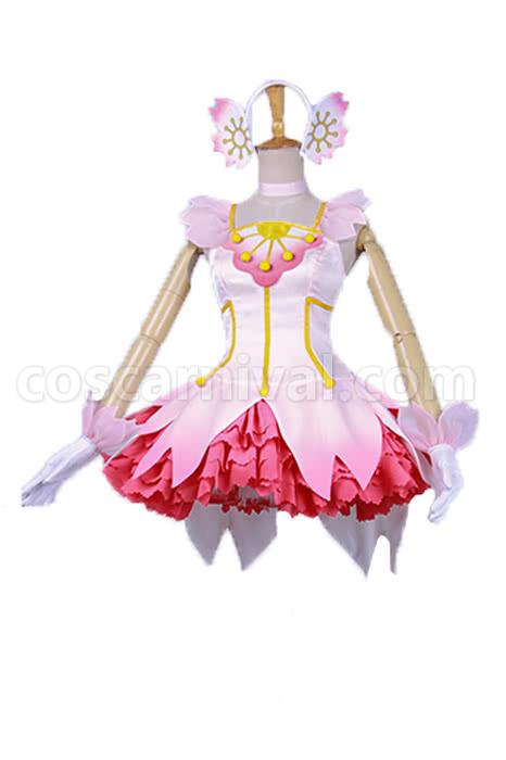 Cardcaptor 사쿠라 사쿠라 기노모토 클리어 카드 핑크 드레스 맞춤 코스프레 의상