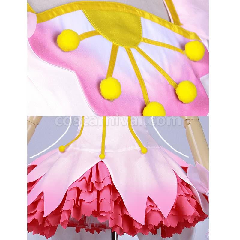Cardcaptor 사쿠라 사쿠라 기노모토 클리어 카드 핑크 드레스 맞춤 코스프레 의상
