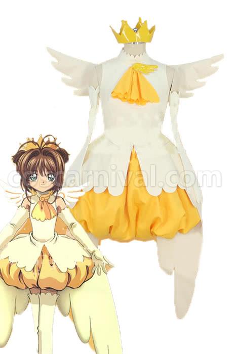Cardcaptor Sakura Sakura Kinomoto Shapeshift Yellow Dress Cosplay Costumes