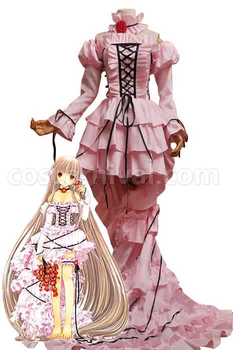 Chobits Chi Pink Long Dress Cosplays