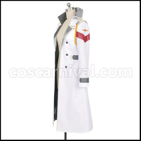 DARLING in the FRANXX CODE:002 Zero Two Cosplay Costume with Coat and Hat coscarnival - Side Profile