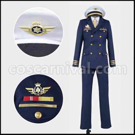 Uta no Prince-sama Shining Airlines Rookie Pilot Wing Shape Metal Badge Cosplay Costume PrinceVer.R Deluxe Edition coscarnival - Front View