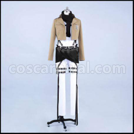 Attack on Titan Scout Regiment Mikasa Ackerman Cosplay Costume Ver2 coscarnival - Back View