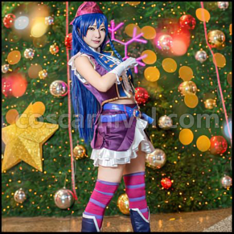 Love Live! Season 2 Insert Song Single 2 Love wing bell Dancing stars on me Umi Sonoda Cosplay Costume coscarnival - Back View