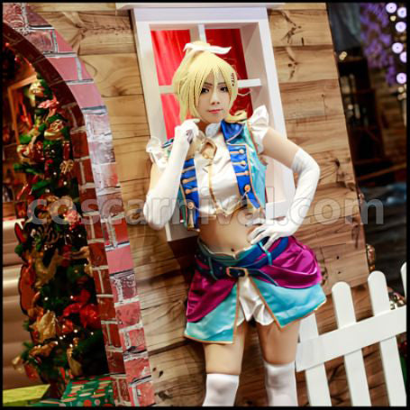 Love Live! Season 2 Insert Song Single 2 Love wing bell Dancing stars on me Eri Ayase Cosplay Costume coscarnival - Front View