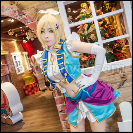 Love Live! Season 2 Insert Song Single 2 Love wing bell Dancing stars on me Eri Ayase Cosplay Costume coscarnival - Back View