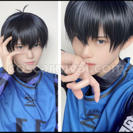 Blue Lock Kiyosei Higaraku Chigiri Hyoma Blue Sports Wear Cosplay Costume coscarnival - Front View