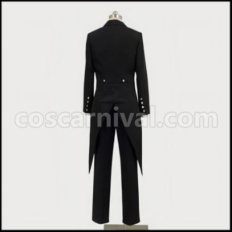 Black Butler II Sebastian Tailcoat Cosplay Costume coscarnival - Back View