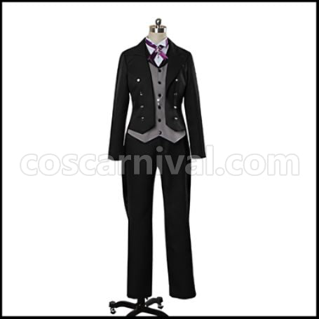 Black Butler Book of Circus Circus Arc Sebastian Michaelis Cosplay Costume coscarnival - Front View