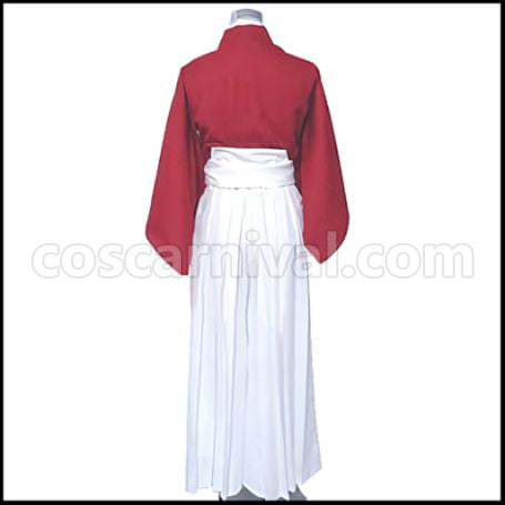 Rurouni Kenshin Meiji Swordsman Romantic Story Kenshin Himura Red Outfit Cosplay Costume coscarnival - Back View