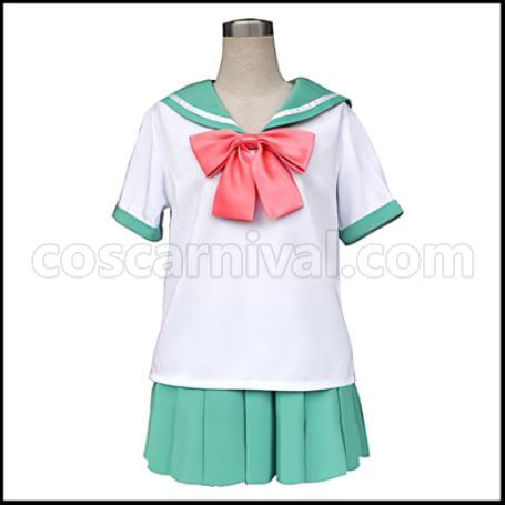 The New Prince of Tennis Seishun Academy Middle School Female Uniform Summer Cosplay Costume coscarnival - Front View