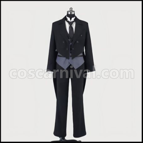 Black Butler Sebastian Butler Outfit Cosplay Costume coscarnival - Front View