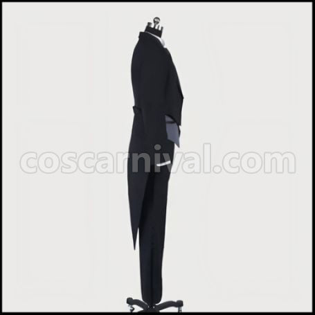 Black Butler Sebastian Butler Outfit Cosplay Costume coscarnival - Back View