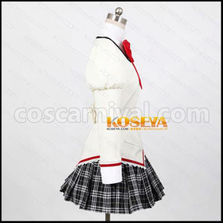Mahou Shoujo Madoka Magica Kaname Madoka Mitakihara Middle School Girls' Uniform Cosplay Costume (White Collar) by coscarnival - Back View