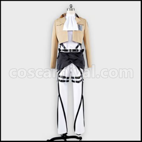 Attack on Titan Survey Corps Squad Leader Levi Cosplay Costume ver3 coscarnival - Front View