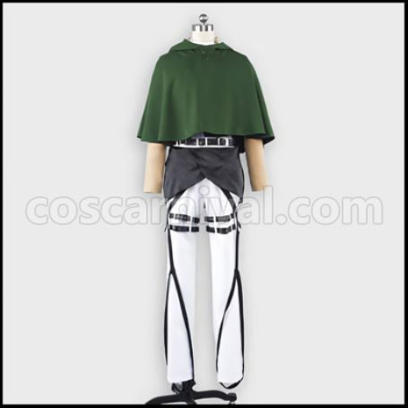 Attack on Titan Survey Corps Squad Leader Levi Cosplay Costume ver3 coscarnival - Back View