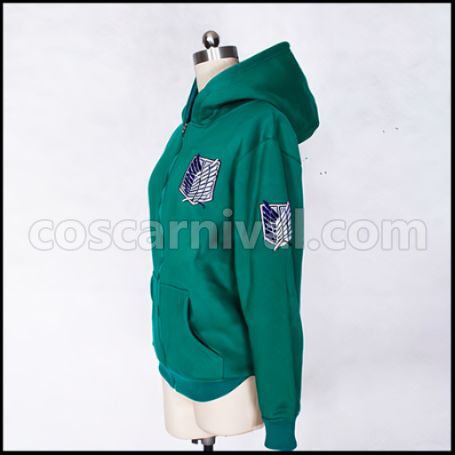 Attack on Titan Levi Captain/Eren Yeager Hoodie Cosplay Costume coscarnival - Back View