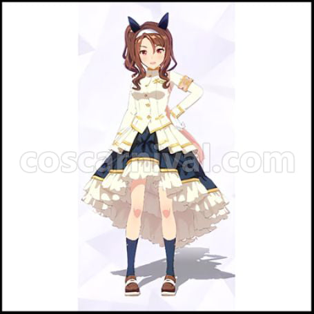Uma Musume Pretty Derby King Halo White and Noble Encouragement Outfit Cosplay Costume coscarnival - Front View