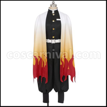Demon Slayer: Kimetsu no Yaiba Flame Pillar Kyojuro Rengoku Cosplay Costume coscarnival - Front View