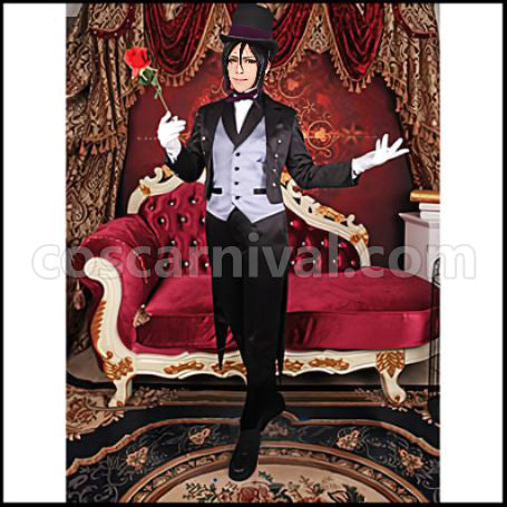 Black Butler Book of Circus Circus Arc Noah's Ark Circus Sebastian Michaelis Cosplay Costume coscarnival - Front View