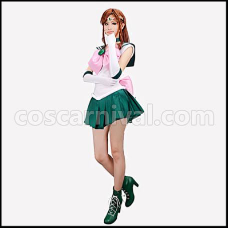 Sailor Moon Makoto Kino Sailor Jupiter Cosplay Costume coscarnival - Back View