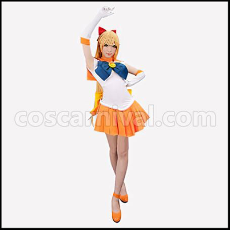 Sailor Moon Minako Aino Sailor Venus Cosplay Costume coscarnival - Front View