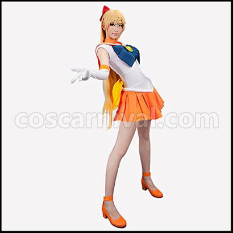 Sailor Moon Minako Aino Sailor Venus Cosplay Costume coscarnival - Back View