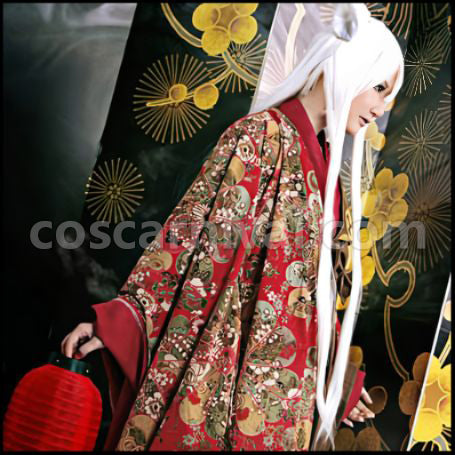 Kamisama Kiss Tomoe Elegant Kimono Set Cosplay Costume coscarnival - Side Profile