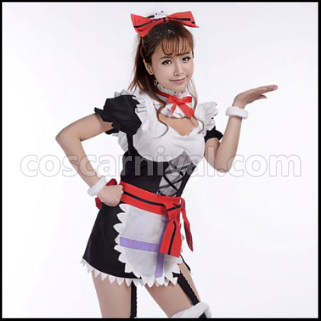 Love Live! Eri Ayase Maid Outfit Mogyutto love de Sekkin Chuu! Cosplay Costume coscarnival - Front View