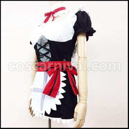 Love Live! Eri Ayase Maid Outfit Mogyutto love de Sekkin Chuu! Cosplay Costume coscarnival - Back View