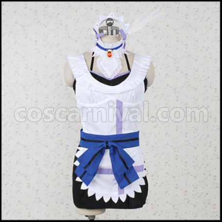 Love Live! Umi Sonoda Maid Outfit Mogyutto love de Sekkin Chuu! Cosplay Costume coscarnival - Back View
