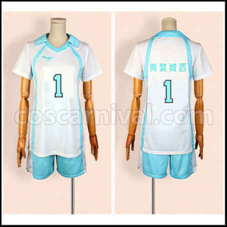 Haikyuu!! Aoba Johsai High School Volleyball Team Tooru Oikawa Sportswear Cosplay Costume coscarnival - Front View