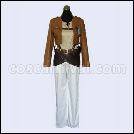 Attack on Titan Scout Regiment Eren Yeager Cosplay Costume coscarnival - Front View