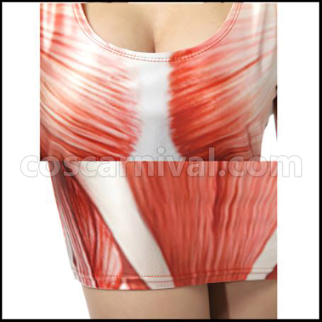 Attack on Titan Colossal Titan Muscle One-Piece Cosplay Costume coscarnival - Back View