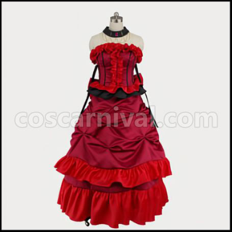 Black Butler Madam Red Ball Gown Cosplay Costume coscarnival - Front View