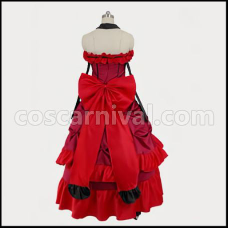 Black Butler Madam Red Ball Gown Cosplay Costume coscarnival - Back View