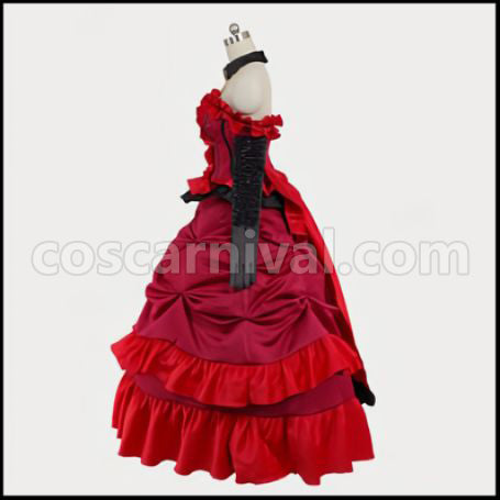 Black Butler Madam Red Ball Gown Cosplay Costume coscarnival - Side Profile