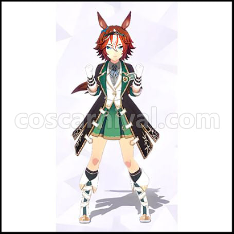 Uma Musume Pretty Derby Bamboo Memory White and Noble Encouragement Outfit Cosplay Costume coscarnival - Front View