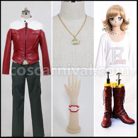 TIGER & BUNNY Barnaby Brooks Jr. Outfit Wig Boots Three Piece Set coscarnival - Front View