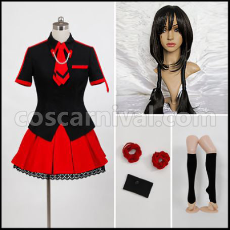 BLOOD-C Kisaragi Saya Cosplay Costume + Wig Set coscarnival - Front View