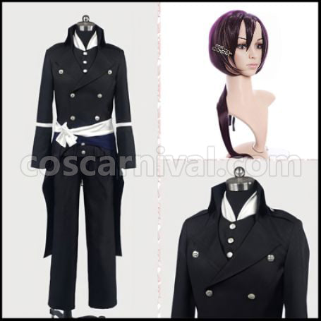 Hakuoki Saito Hajime Western Outfit Costume + Wig Set coscarnival - Front View