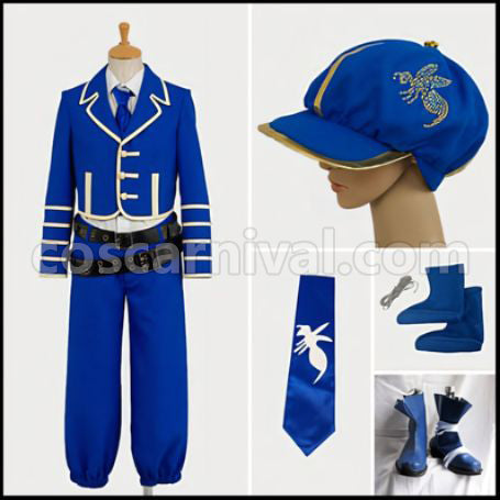 Tegami Bachi Lag Seeing Outfit + Boots 2 Piece Set coscarnival - Front View