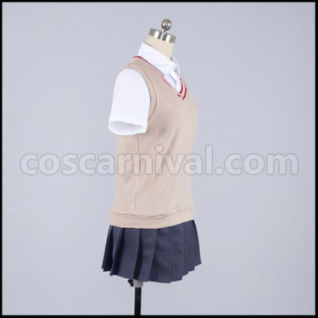 Toaru Kagaku no Railgun S Tokiwadai Middle School Misaka Mikoto Cosplay Costume coscarnival - Pocket Design