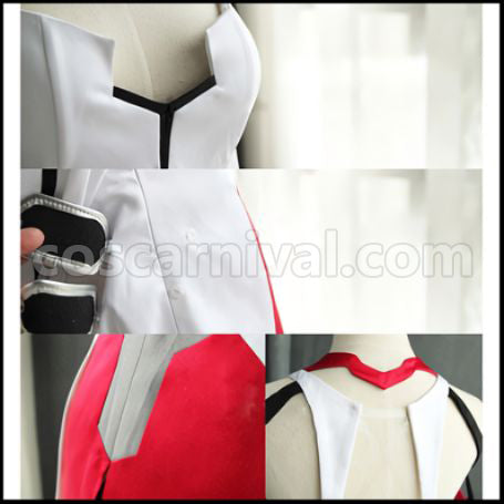 Guilty Crown Inori Yuzuriha White Battle Suit Cosplay Costume coscarnival - Cuff Style