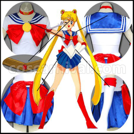 Sailor Moon Usagi Tsukino Battle Outfit Cosplay Costume coscarnival - Back View